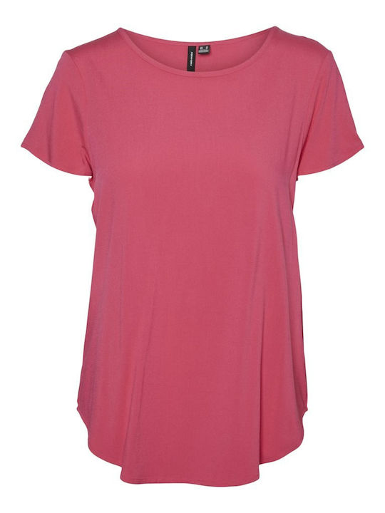 Vero Moda Damen Bluse Kurzärmelig Raspberry Sorbet