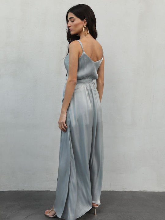 Nema Resort Wear Maxi Βραδινό Φόρεμα Silver-grey