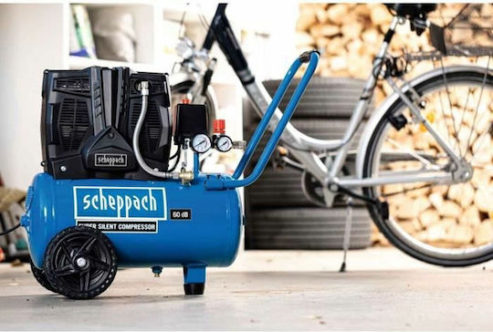 Scheppach Cu o singură fază Compresor de aer 60dB cu Rezervor de aer 24lt 5906140901