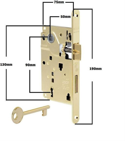 AGB 50-90 Recessed Lock Mesoportas with Center 50mm Left