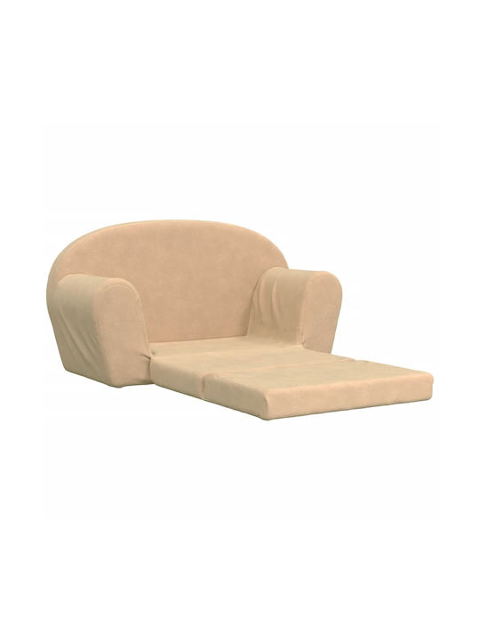 Kids Sofa with Armrests Beige 84x34x45cm
