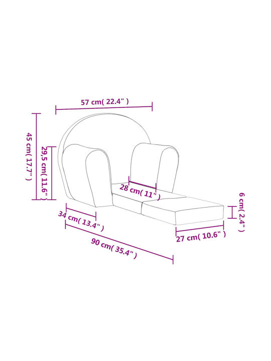 Armchair with Armrests Gray 57x34x45cm