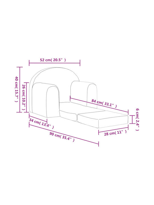 Armchair with Armrests Gray 52x34x40cm