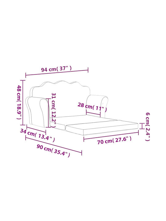 Canapea Cu brațe Albastru 94x34x48buc 1buc
