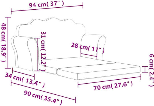 Canapea Gri 94x34x48 cm