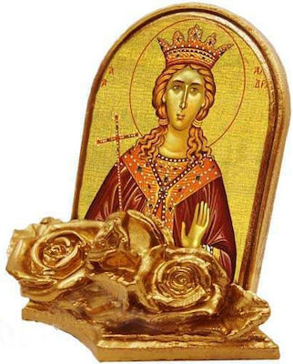 Christening Favor with Religious Icon Αγία Αλεξάνδρα Saint Alexandra 30pcs 9x9cm