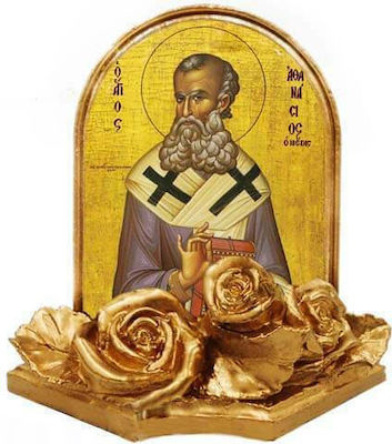 Christening Favor with Religious Icon Agios Athanasios 30pcs 9x9cm 110-240303