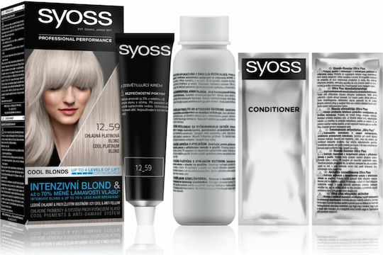 Syoss Hair Color Cream Vopsea de Păr 12.59 Blond platinat rece 115ml