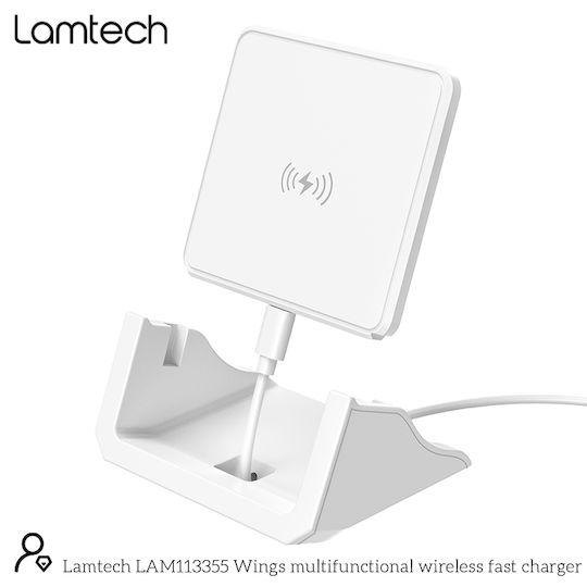Lamtech Ασύρματος Φορτιστής (Qi Pad) 15W Power Delivery Λευκός (LAM113355)