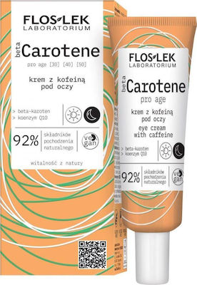 FlosLek Beta Carotene Ενυδατικό & Αντιγηραντικό Gel Ματιών κατά των Μαύρων Κύκλων 30ml