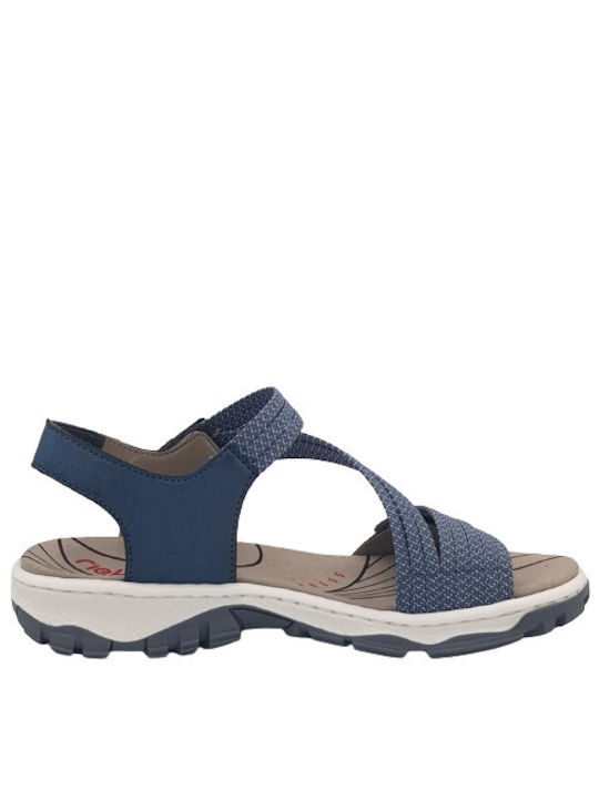 Rieker Women's Flat Sandals Anatomic in Blue Color