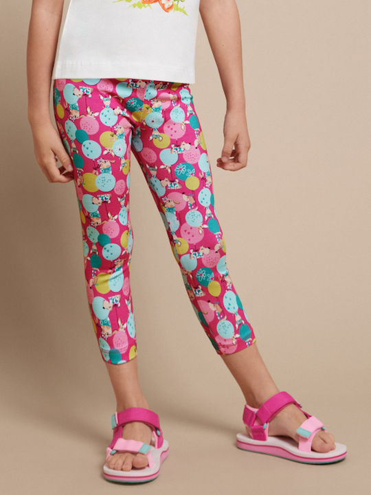 Kids Legging Capri Fuchsia Happy Dogs