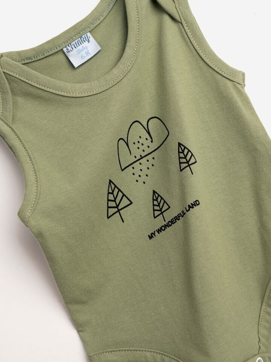 Funky Baby Bodysuit Set Short-Sleeved Ecru/open olive oil