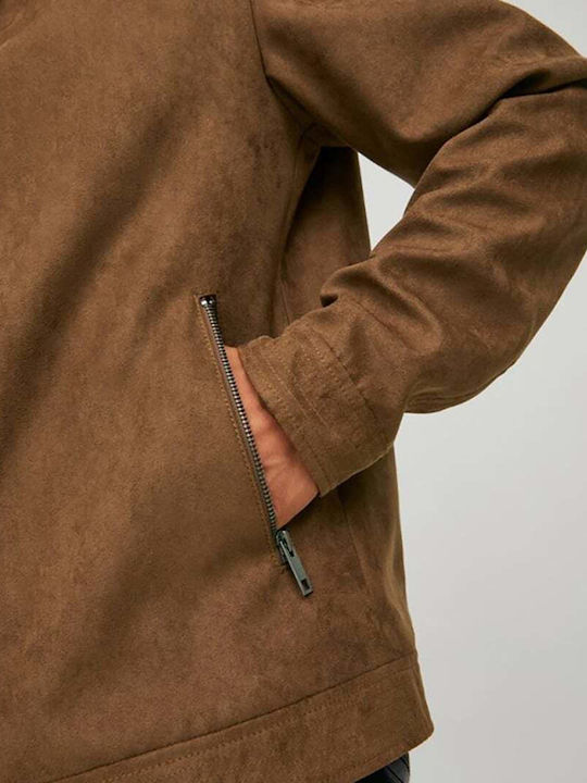 Jacke aus Kunstleder Cognac