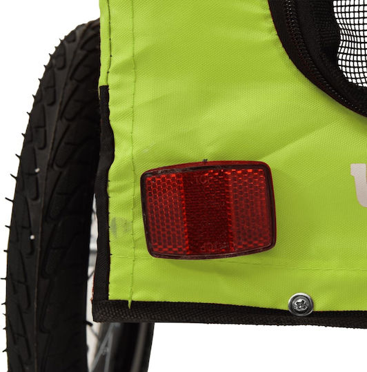 vidaXL Remorcă bicicletă pentru transport câine până la 45kg Verde M135xL73.5xA68.5cm.