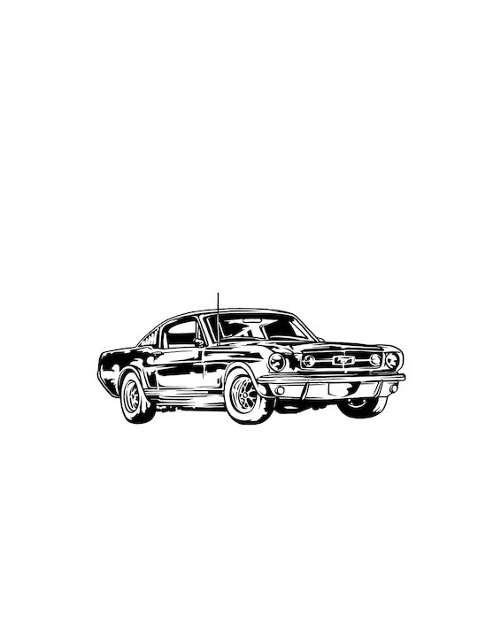 iLovePrints Ford Mustang T-shirt Weiß Baumwoll-