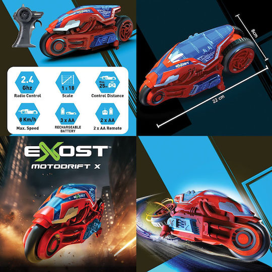 Exost X Τηλεκατευθυνόμενη Μοτοσυκλέτα Drift Μπλε