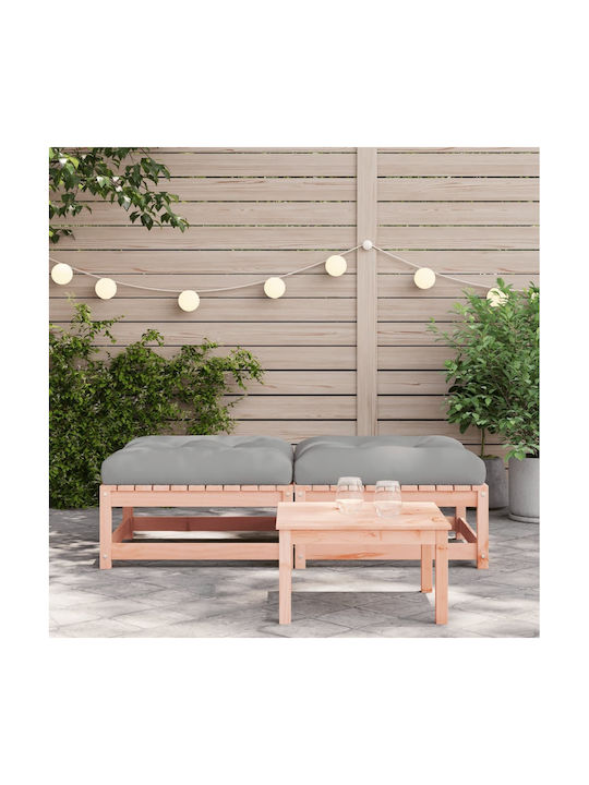 Wooden Cube Garden Stool with Cushion 2 Pieces 70x70x30cm