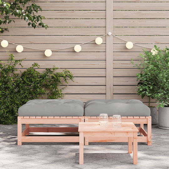 Wooden Cube Garden Stool with Cushion 2 Pieces 70x70x30cm