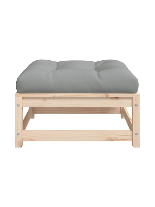 Scaun De Grădină Din Lemn Cub Pentru Exterior Cu Pernă 2 Bucăți 70x70x30cm