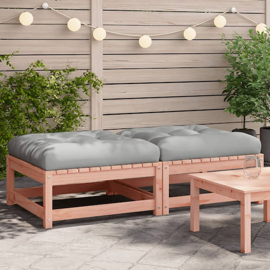 Wooden Cube Garden Stool with Cushion 2 Pieces 70x70x30cm