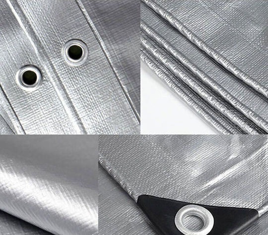 Grasher Αδιάβροχος Μουσαμάς 120gr/m² 10x6μ. Ελαφρού Τύπου Γκρι
