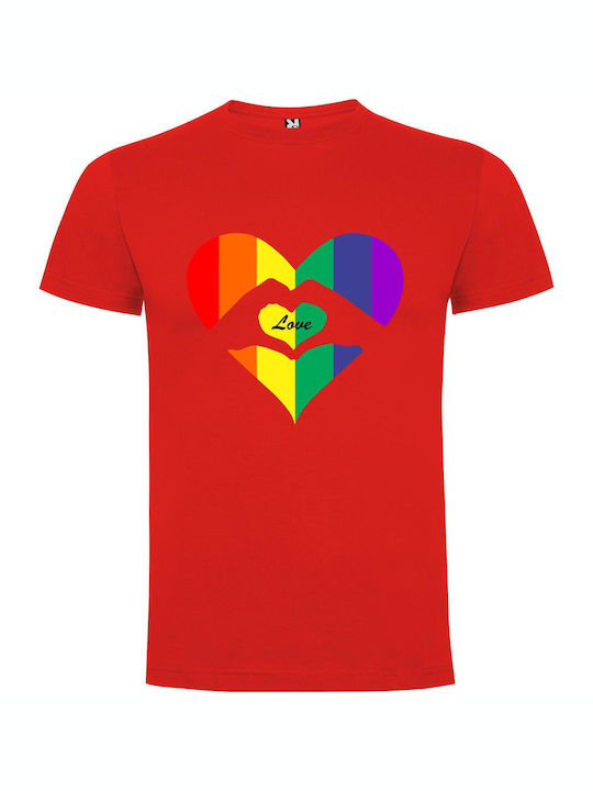 iLovePrints Love Unity Pride Art T-shirt Red Cotton