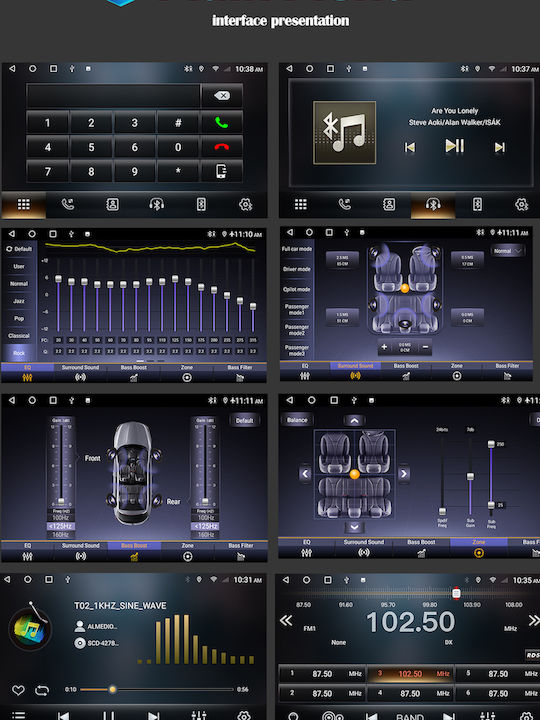 Sistem Audio Auto 2DIN (Bluetooth/USB/WiFi/GPS/Apple-Carplay/Android-Auto) cu Ecran Tactil 9"