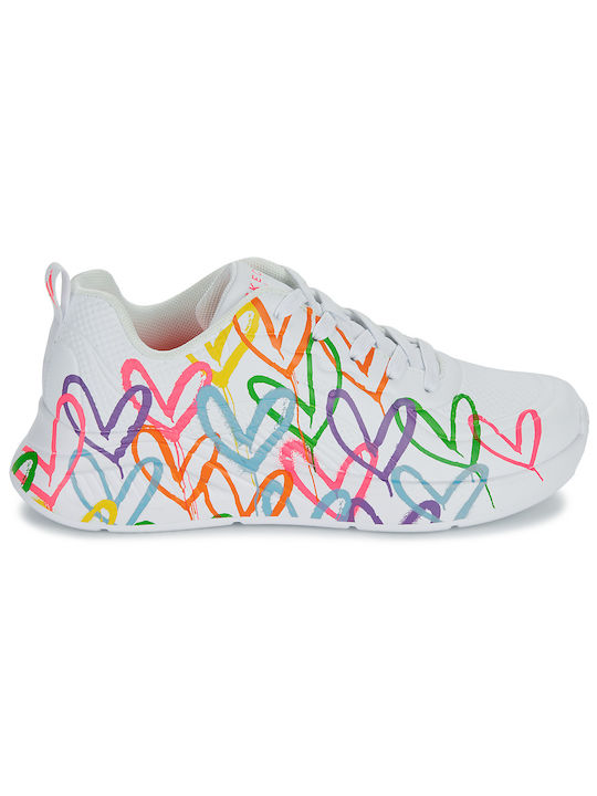 Skechers Uno Lite Goldcrown Heart of Hearts Femei Sneakers Multicolor