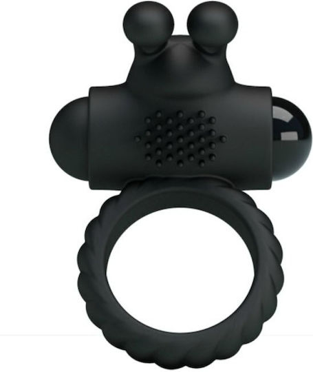 Pretty Love Eudora Vibrating Cock Ring Schwanz Silikon Schwarz