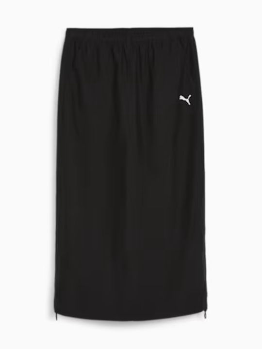 Dare To High-waisted Midi Skirt Black