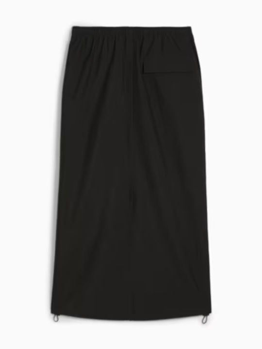 Dare To High-waisted Midi Skirt Black