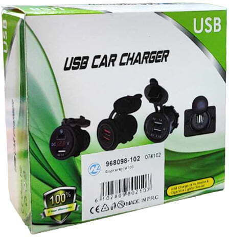 Autoladegerät 4.8A mit Einer Buchse 1xUSB und Voltmeter