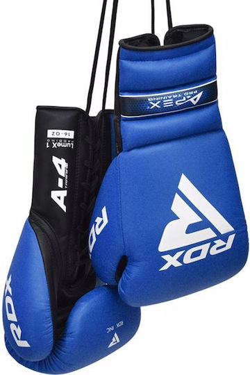 RDX Boxing Gloves Leather for Match Blue