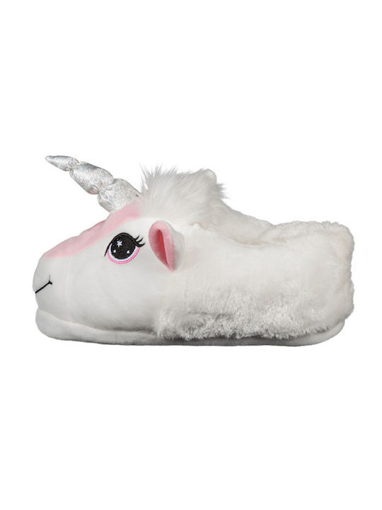Unicorn Women's Slippers with Animals White