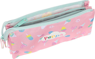 Peppa Pig Fabric Pink Pencil Case with 2 Compartments