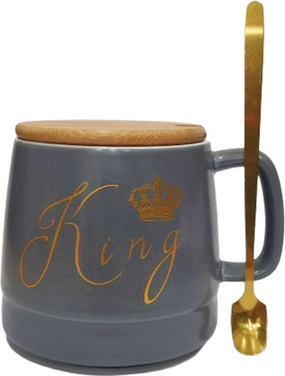 Etoile Queen Ceramic Mug with Lid in Various Colors 360ml (Various Colors)