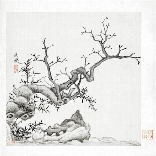 Tree (1368–1644) Vintage Chinese Painting By Chen Hongshou 1 Πίνακας σε Καμβά 110x110cm