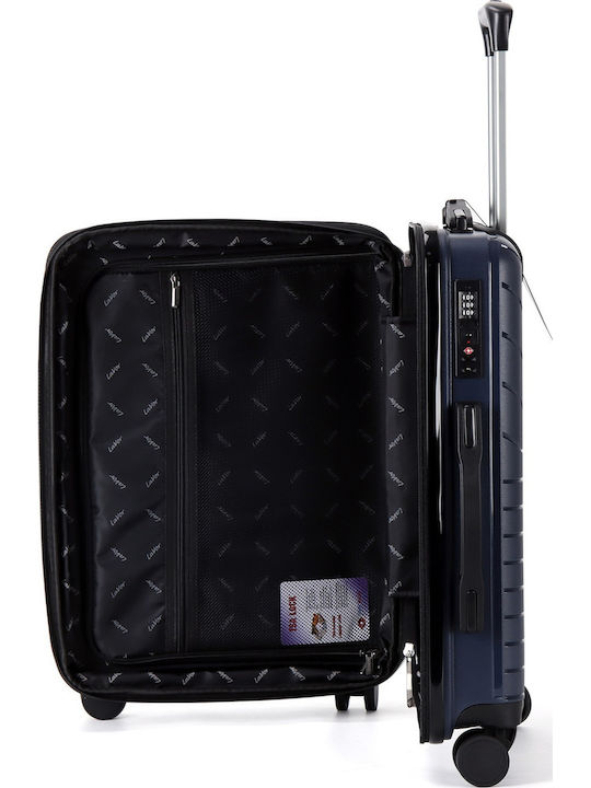 Lavor Cabin Hard Travel Suitcase Blue with 4 Wheels Height 55cm