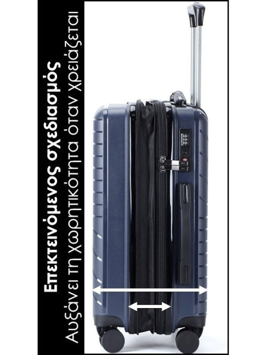 Lavor Cabin Hard Travel Suitcase Blue with 4 Wheels Height 55cm