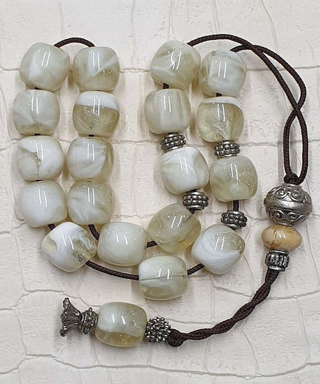 Roloi Komboloi Resin Worry Beads White 32cm