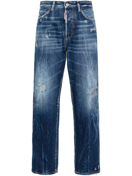 Dsquared2 Damen Baumwolle Hose in Normaler Passform Blau