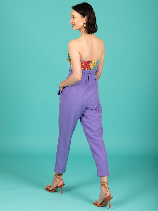 Women's Chino Trousers Slim Fit Purple