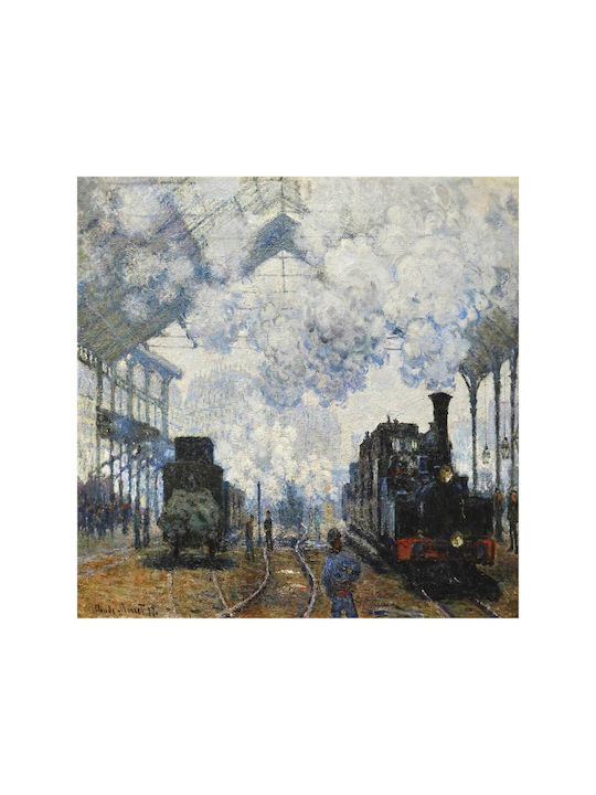 Claude Monet's Arrival Of The Normandy Train (1877) Картина Платнен 90x90см