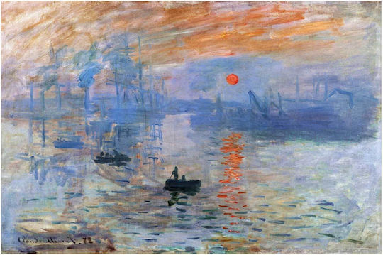 Claude Monet's Impression, Sunrise (1872) Gemälde auf Leinwand 100x70cm