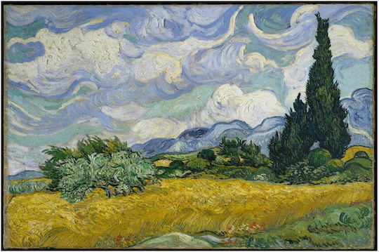 Wheat Field With Cypresses By Vincent Van Gogh Painting Copy of Van Gogh on Canvas 80x50cm