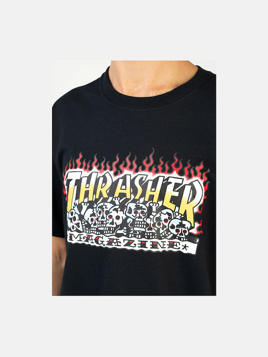 Thrasher Krak Skulls T-shirt Bărbătesc cu Mânecă Scurtă Negru