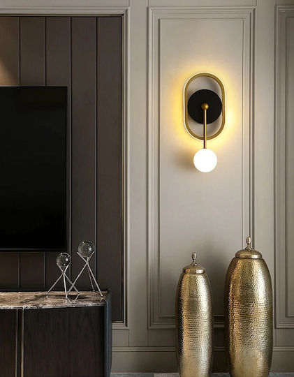 Ph110 Modern Wall Lamp with Integrated LED and Warm White Light Gold 14x14x14cm