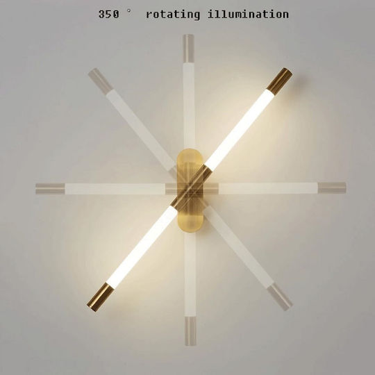 H34 Modern Wall Lamp with Integrated LED and Warm White Light Gold 5x5x5cm