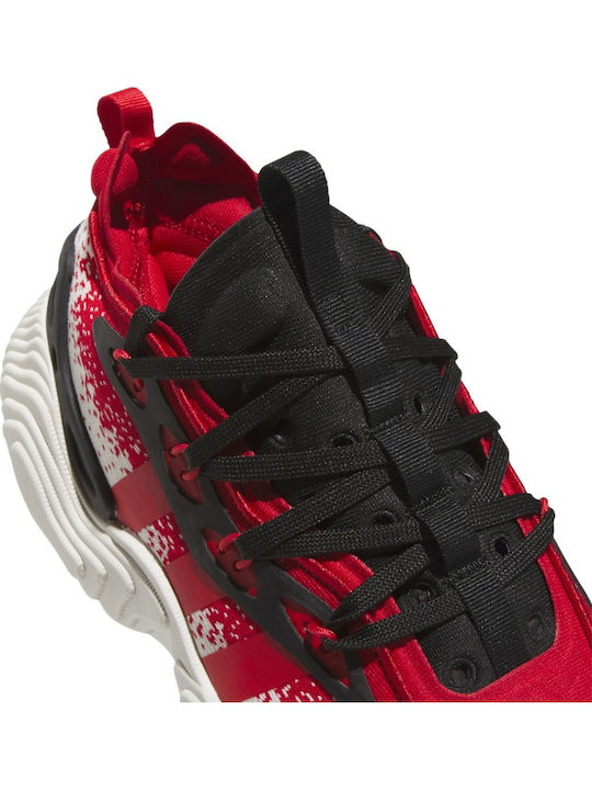 adidas Trae Young 3 Low Top Lace-Up Colorblock Sneakers IE2704 White/Red/Black Adidas Trae Young 3 White / Red / Black IE2704 Men main image 4